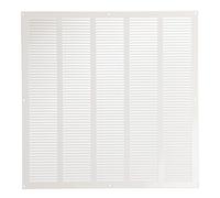 Steinberg14 Grille d'Aération Rectangulaire 500x500mm - Blanc Grille de Ventilation en Métal - Registre d'évacuation d'air Avec Moustiquaire - Couvercle d'évent Interne pour Mur et Plafond