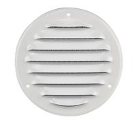 Steinberg14 Grille d'Aération Ronde 100mm - Blanche avec Maille de Protection - Grilles de Ventilation - Registre d'évacuation d'air