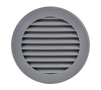 Steinberg14 Grille d'Aération Ronde 100mm - Gris Grille de Ventilation en Plastique - Registre d'évacuation d'air avec Bride - Couvercle d'évent Interne pour Mur et Plafond