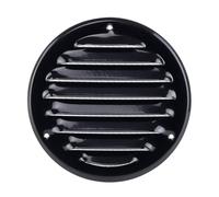 Steinberg14 Grille d'Aération Ronde 100mm - Noir avec Maille de Protection - Grilles de Ventilation - Registre d'évacuation d'air