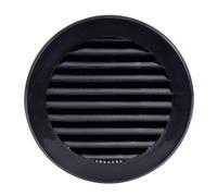 Steinberg14 Grille d'Aération Ronde 100mm - Noir Grille de Ventilation en Plastique - Registre d'évacuation d'air avec Bride - Couvercle d'évent Interne pour Mur et Plafond