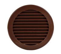 Steinberg14 Grille d'Aération Ronde 125mm - Marron Grille de Ventilation en Plastique - Registre d'évacuation d'air avec Bride - Couvercle d'évent Interne pour Mur et Plafond