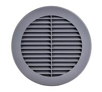 Steinberg14 Grille d'Aération Ronde 150mm - Gris Grille de Ventilation en Plastique - Registre d'évacuation d'air avec Bride - Couvercle d'évent Interne pour Mur et Plafond
