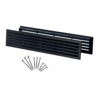 Steinberg14 Noir 450x92mm Grille d'aération Rectangulaire en Plastique - Grille d'aération de Porte, avec Vis