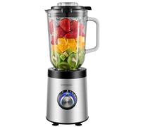 Steinborg® Blender en verre et acier inoxydable - 800 W - 1,5 l - Pichet en verre universel - Mixeur à smoothie - Mixeur multifonction à 6 compartiments - Broyeur à glace - 5 niveaux - Fonction Pulse