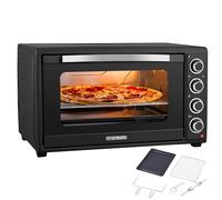 Steinborg® Mini four à pizza 3 en 1 3 en 1 avec chaleur tournante et tournebroche, 2000 W, taille XXL, 100 à 230 °C, minuterie 60 min, chaleur de voûte/sole et convection, four à pizza 3 en 1, avec