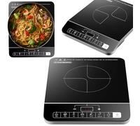 Steinborg Plaque de cuisson à induction - 1 plaque de 2000 W - Programmes automatiques - Plaque de cuisson à induction - Panneau de commande tactile - Sécurité enfant - Plaque à induction