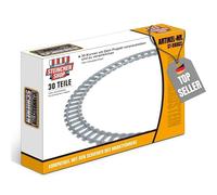 Steinchenshop 30 rails incurvés - Presque 2 cercles en blocs de serrage - 14 × 6,5 cm chacun - Kit de rails compatibles pour les mondes de ville et de modélisme robustes et ajustés