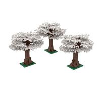 Steinchenshop Lot de 3 briques de modélisme d'arbre de 342 briques - Accessoires pour mondes de construction urbains et dioramas - Compatible avec les systèmes de blocs de construction courants - Kit