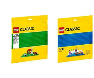 Steinchenwelt Lego Classic 10700 Lot de 2 plaques de Construction Vertes + 10714 Bleu