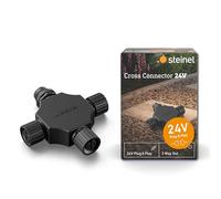 Steinel 089313 Croix, connecteur à 3 Sorties pour système 24 V, Accessoires d'éclairage de Jardin Basse Tension, IP67, étanche, Noir