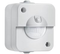 STEiNEL Détecteur de Mouvement IR 180 AP Easy, Interrupteur à capteur en saillie 230 V, détection à 180°, capteur crépusculaire, LED adaptée, Installation à 2 et 3 Fils Blanc