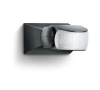 Steinel Détecteur de mouvement noir IS 1, intérieur et extérieur, détecteur de mouvement à 120°, portée 10 m, monté en surface et encastré, IP54, (L x L x H) 120 x 80 x 50 mm