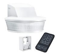 Steinel Détecteur de Mouvement SensIQ S - Blanc - 2000 W - Capteur 300 Degré - 20 m - Protection Contre l'encastrement - Avec Support Mural d'angle et Télécommande