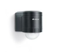 Steinel IS 240 Noir - Détecteur de mouvements extérieur infrarouge, angle de détection 240° pour façades, éclairage de Sécurité extérieur avec un support d'angle en PVC, IP 54, 602710