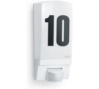 Steinel Applique murale L1 avec numéro de maison - Luminaire extérieur avec détecteur de mouvement 180° - Lampe extérieure 60W avec capteur de présence, blanc