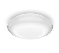 Steinel Plafonnier LED extérieur DL Vario Quattro S blanc, 3000 K blanc chaud, détecteur 360° réglable dans 4 directions, résistant aux chocs