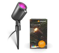 STEINEL Spot Garden C 24 V Kit d'éclairage de jardin, RGBWW, 16 millions de couleurs, commande via app, IP65 (Single - Avec détecteur, Spot avec piquet)