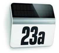 Steinel Lampe solaire LED XSolar LH-N avec numéro de maison - Luminaire extérieur solaire en acier inoxydable - Lumière extérieure avec éclairage automatique