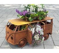 Steinfigurenwelt Bulli Bus à planter 75 x 30 x 45 cm en métal patiné avec instructions d'entretien d'origine (français non garanti)