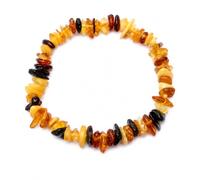Steinfixx Bracelet Ambre éclatant AAA de Lituanie - 18 cm - Environ 7 g - Véritable ambre naturel - Élastique & fait à la main - Emballage cadeau inclus