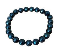 Steinfixx Bracelet de perles de tourmaline à facettes - 8 mm - 18 cm - Fait à la main - Élastique - Qualité AAA du Brésil - Emballage cadeau avec carte de pierres précieuses