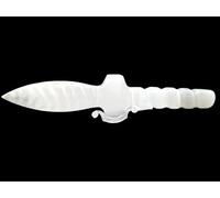 Steinfixx® Dague en sélénite sculptée à la main - Forme spirale - Couteau rituel spirituel pour Wicca et Pagan - Avec petit support en acrylique