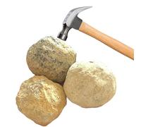 Steinfixx Grand set de trois géodes en taille baseball - 7-8 cm - 500-600 grammes à briser soi-même - avec instructions et explication