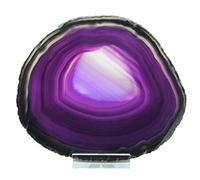 Steinfixx Grande tranche d'agate avec support en acrylique I Pierre précieuse I Pierre de guérison I Pierre porte-bonheur I Pierre chakra I Brésil (violet)