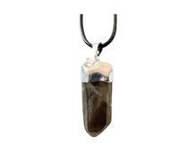 Steinfixx - Pendentif en argent en quartz fumé avec chaîne en cordon I Pendentif en pierre précieuse I Pierre de guérison I Nouvelle force et joie de vivre I Brésil