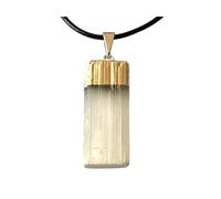 Steinfixx Pendentif en argent sélénite I Pendentif en pierre précieuse I Pierre de guérison I Pierre de protection | Verre de Marie I Brésil