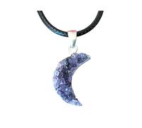 Steinfixx Pendentif en forme de croissant de lune améthyste de qualité AAA du Brésil - 20 × 15 mm - Argent 925 - Véritable pierre naturelle - Fait à la main - Boîte cadeau avec carte de pierres