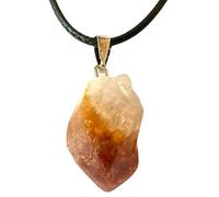 Steinfixx - Pendentif en pierre précieuse de citrine véritable avec chaîne de 45 cm - Pierre de protection pour une pure joie de vivre - Brésil