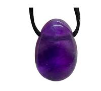Steinfixx® - Pendentif en pierre précieuse en améthyste véritable | Pendentif goutte | Pierre de guérison puissante | avec cordon en daim de 80 cm et boîte cadeau I Brésil