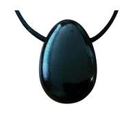 Steinfixx® Pendentif en tourmaline véritable - Pendentif goutte - Pierre de protection puissante - Avec cordon en daim de 80 cm et boîte cadeau - Brésil