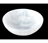 Steinfixx® Plateau de chargement en cristal de sélénite véritable - Modèle lourd - Environ 600 g - Diamètre : 13 cm - Pour recharger vos pierres précieuses - Décoration - Maison de campagne