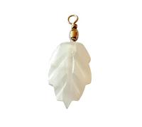 Steinfixx® - Véritable pendentif flamme sélénite avec œillet argenté | Verre de Marie | pour les proches | Pierre de chakra | Pierre de guérison | env. 4 cm, 1 Stück, Sélénite