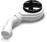 STEINHIRSCH Kit de bonde de douche,Siphon,Hauteur d'encastrement : 90 mm,Hauteur d'encastrement : 65 mm,Avec duGabarit plat chromé,Coude d'évacuation DN 40/50 mm.
