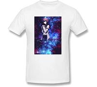 Steins Gate 3D Print Short Sleeve Fashion T Shirt for Men 100% Cotton Manches Courtes(Large)
