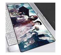 Steins Gate Tapis de Souris XL 800x300mm Hydrorésistant Anime Mouse Pad Grand Tapis de Souris Gamer avec Base en Caoutchouc Anti-Glissant Surface Texturée pour Ordinateur et PC, B