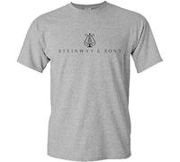 Steinway and Sons Logo Men's T-Shirt O-Neck Funny Tee Short Sleeve Grey L