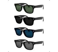Steinwhale 4-Pack Polarized Clip-on Lenses for Ray-Ban Meta Wayfarer, UV400 Anti-Glare Sunglasses Set (Black/Green/Blue/Gray), Only for Large 53-22 (RW4008/RW4012)