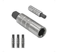 Steinwhale 40mm Stubby Magnetic Extension Bit Holder 3Pack | 1/4" Hex Shank Low Profile Screwdriver Impact Bit Holder, S2 Steel Heavy Duty Dual-Material Rigid Adapter for Tight Spaces