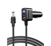 Steinwhale Câble de Chargeur de Voiture pour Starlink Mini 6,5 ft avec écran - Allume-Cigarette 12-24 V vers câble d'alimentation CC 60 W CC + 33 W - Adaptateur Double USB-C/USB-A pour camions