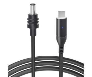 Steinwhale DC to USB-C Power Cable with LED for Starlink Mini 3M/10FT, Support PD 100W 20V/5A Input, 19AWG Cord & Waterproof Barrel Jack, Compatible with USB-C PD Power Bank Charger Power Supply