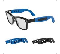 Steinwhale Silicone Eyeglass Ear Grip Compatible with Ray-Ban Meta Smart Glasses, Anti-Slip Ear Hooks & Glasses Grips for Secure Fit, Soft Temple Tips - 2 Pairs (Black + Blue)
