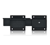 Steinwhale Verrou de portail à rabat avec trou de cadenas, loquet de porte robuste en alliage d'aluminium de 3.5 mm pour clôture en bois d'extérieur, portail à ouverture battante, cour (1, noir)