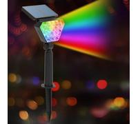 SteJar Spot solaire d'extérieur, 2 modes, étanche IP65, du crépuscule à l'aube, lampes murales à énergie solaire pour extérieur, cour, jardin, allée (RGB)