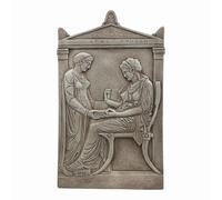 Stèle of Hegeso - Sculpture murale en terre cuite - Sculpture funéraire grecque antique de 30 cm - Plaque d'art athénien classique faite à la main