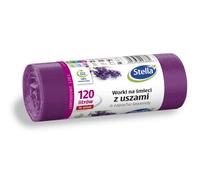 STELLA 023882 Lot de 10 sacs poubelle avec poignées en polyéthylène basse densité Parfum lavande 120 l